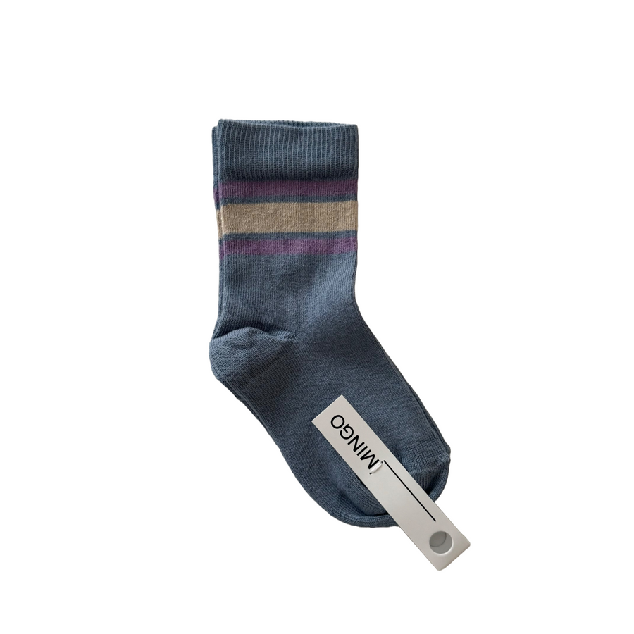 AW24 Sock Greyish Blue Stripe