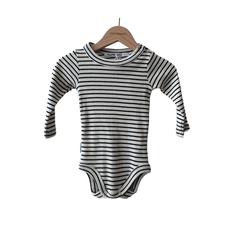 Basic Rib Bodysuit White&Black stripes