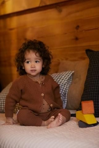 20AW Baby Rib Knit Pants Pecan