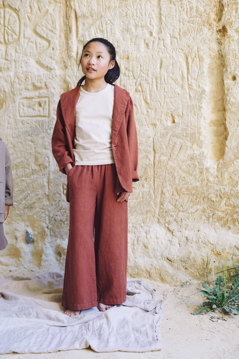 SS21 Linen Wide Pants Sienna Rose