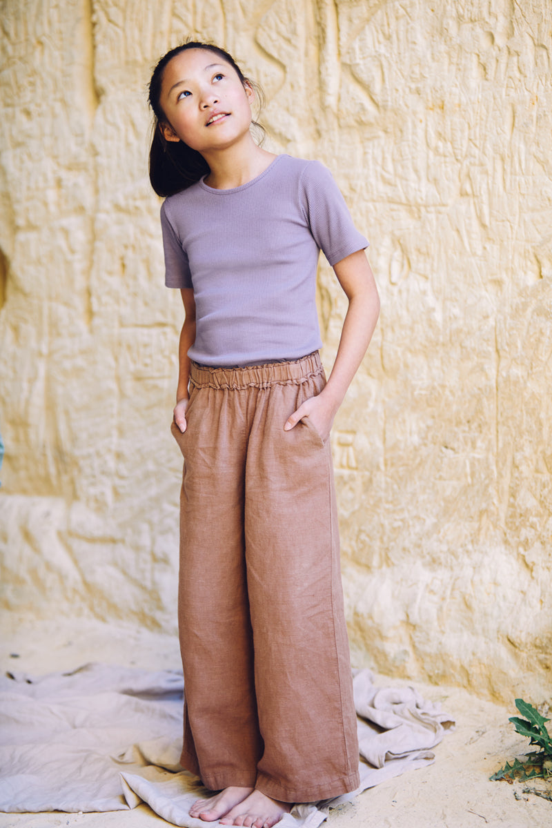 SS21 Linen Wide Pants Warm Earth