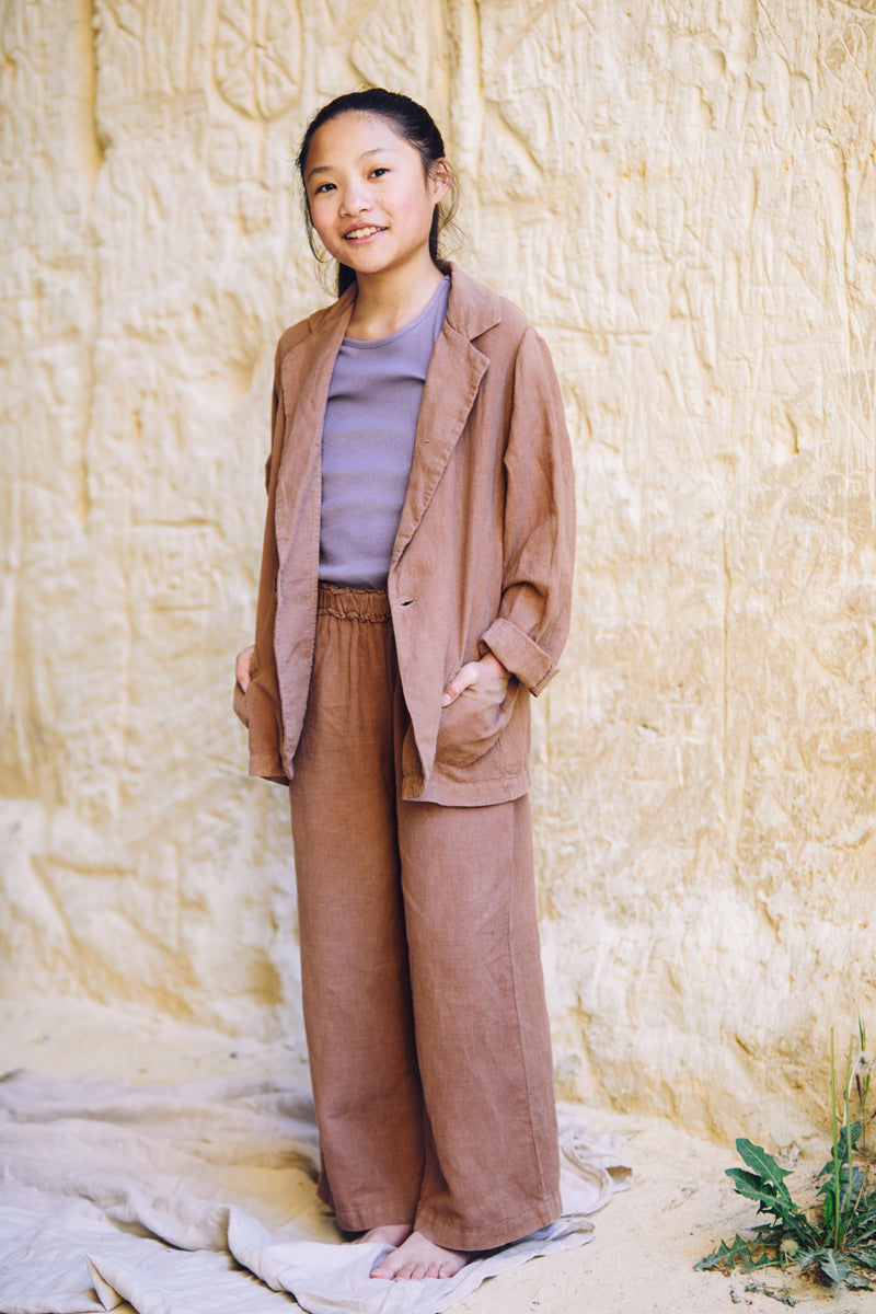 SS21 Linen Wide Pants Warm Earth