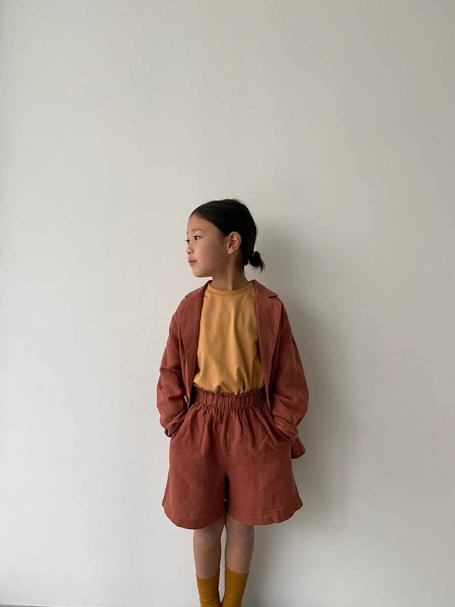 SS21 Linen Paper Bag Shorts Sienna Rose