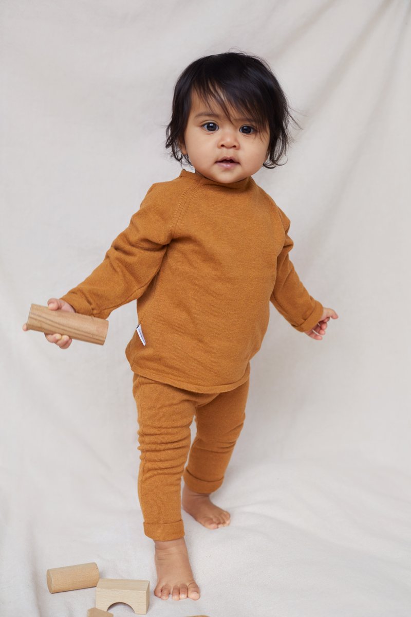 AW21 KNIT BABY PANTS HONEY COMB 0-1/2Y