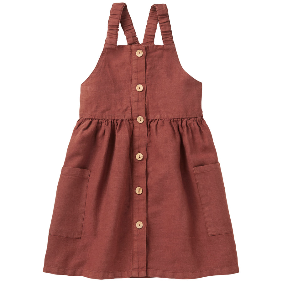 SS21 Linen Pinafore Dress Sienna Rose