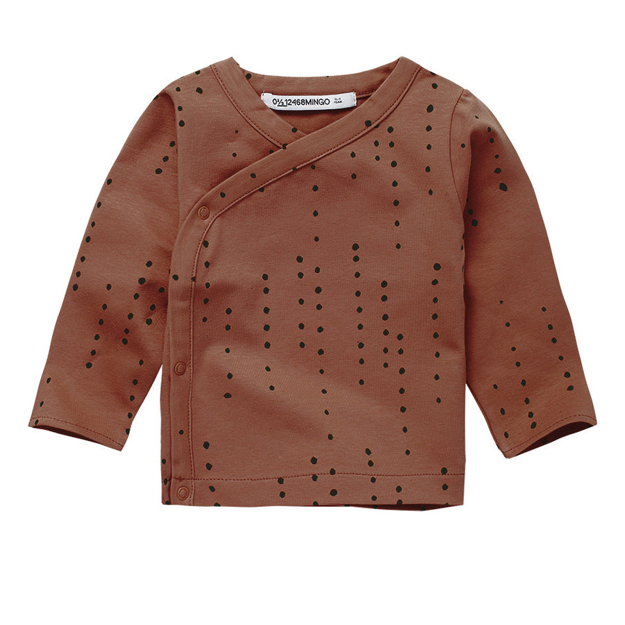AW21 Wrap top Dewdrops burnished Leather