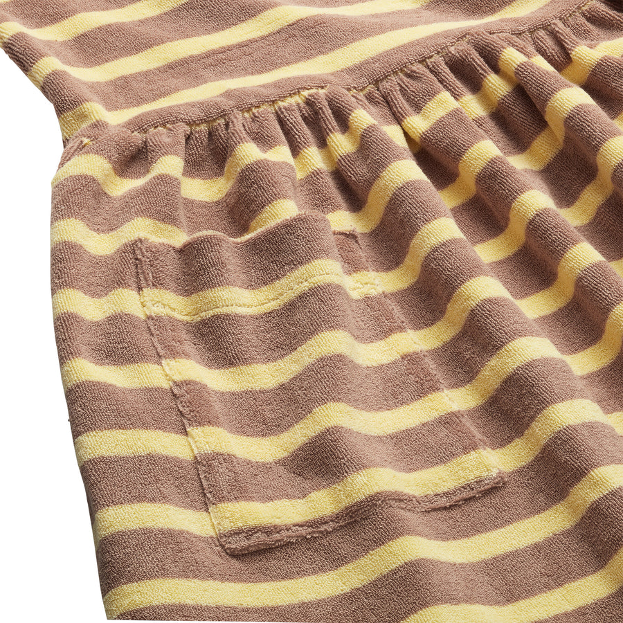 SS23 Dress Toweling Mushroom Stripes