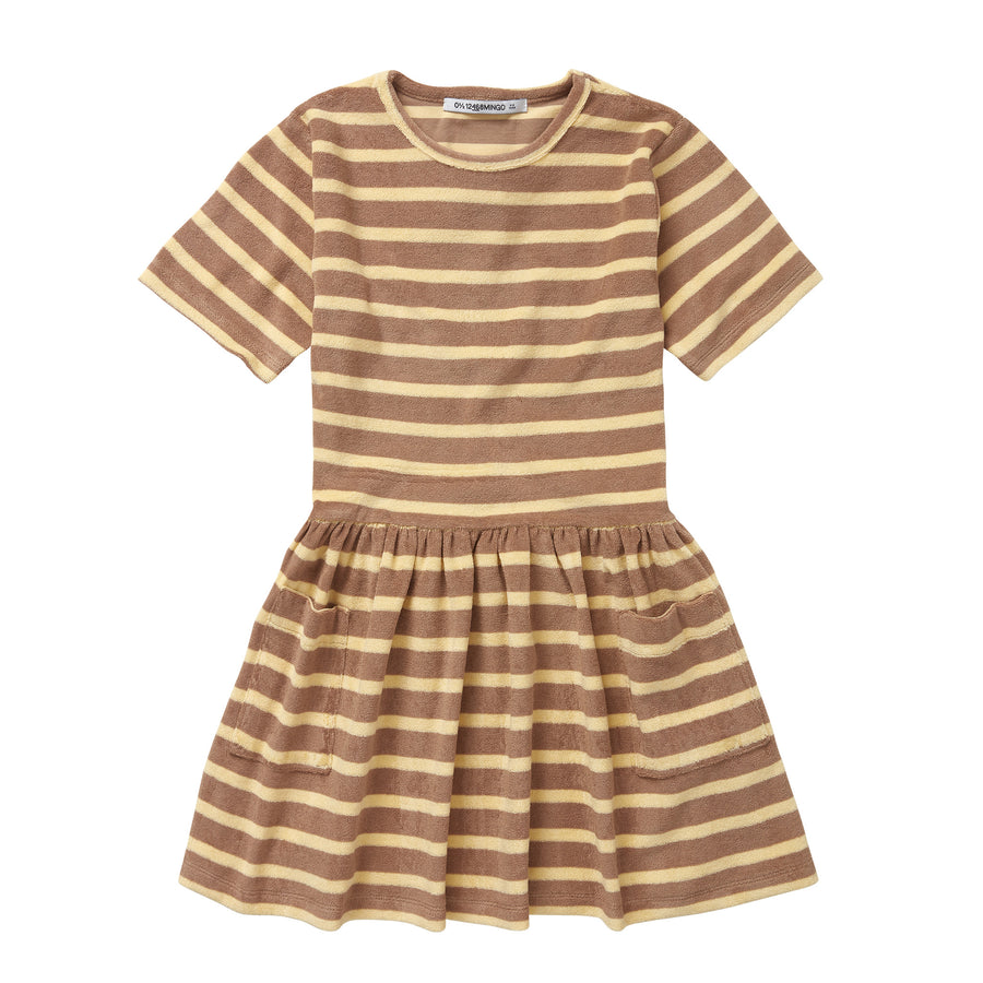 SS23 Dress Toweling Mushroom Stripes