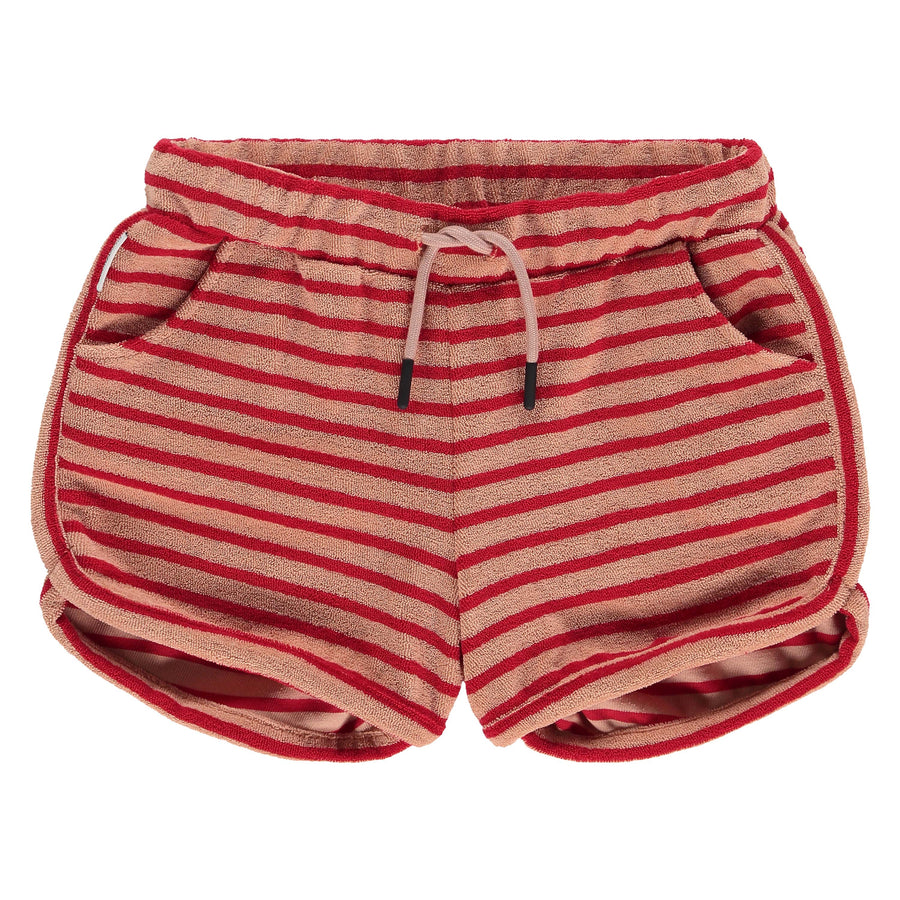 SS22 Toweling Short Stripe Pomegranate 12-14y