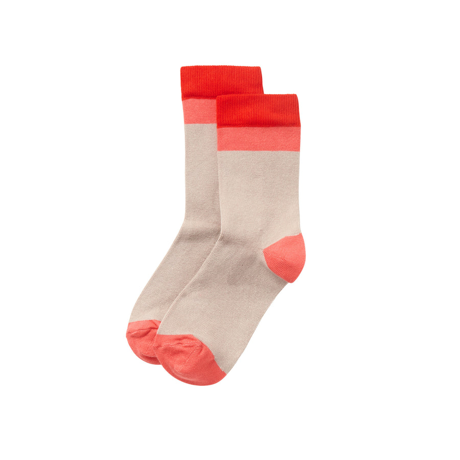 SS23 Socks Tri-Color Coral / Raspberry / Mushroom