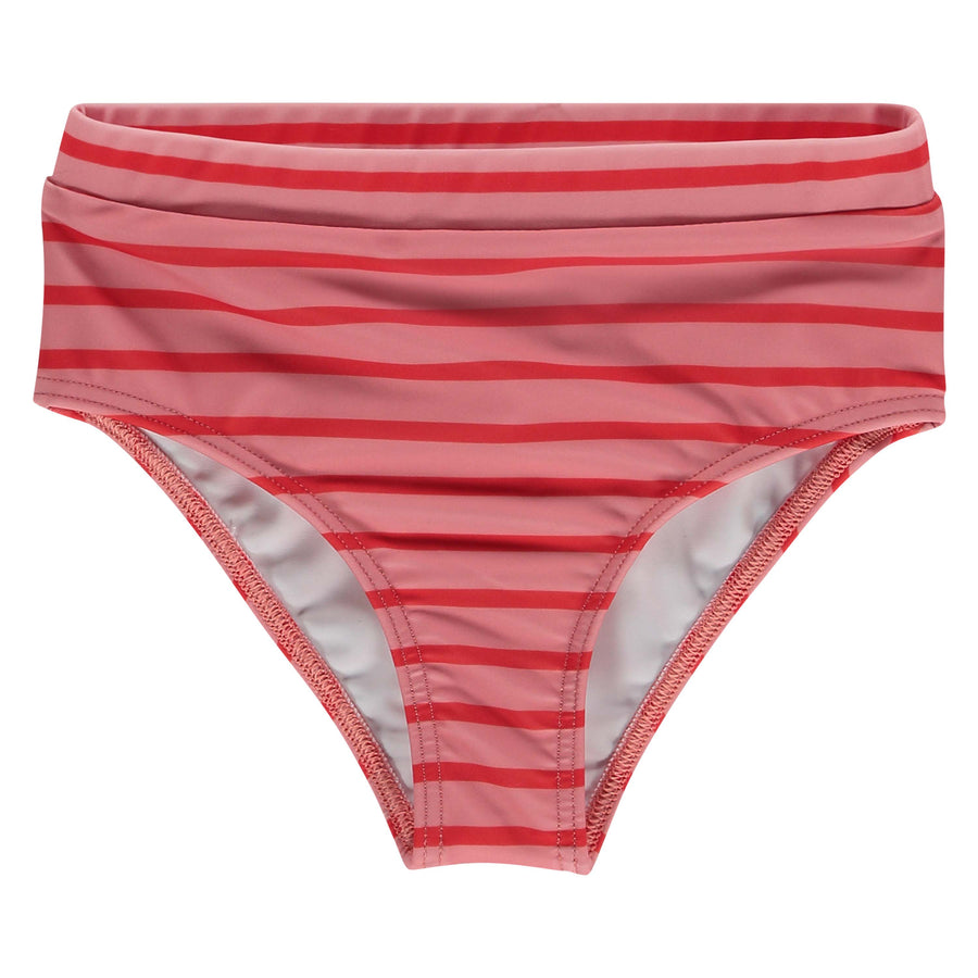 SS22 UV Bikini Bottom Stripe Pomegranate